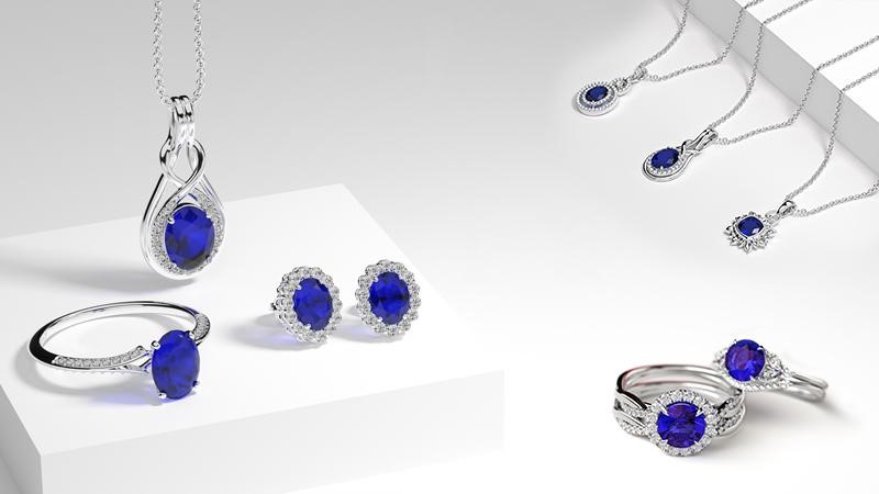 sapphire rings, sapphire earrings and sapphire pendants